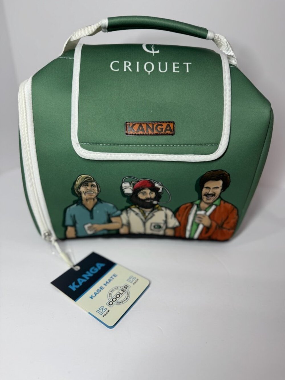 Criquet X Kanga Kase Mate Cooler Bag 12-Pack Insulated Green With Illustrated De